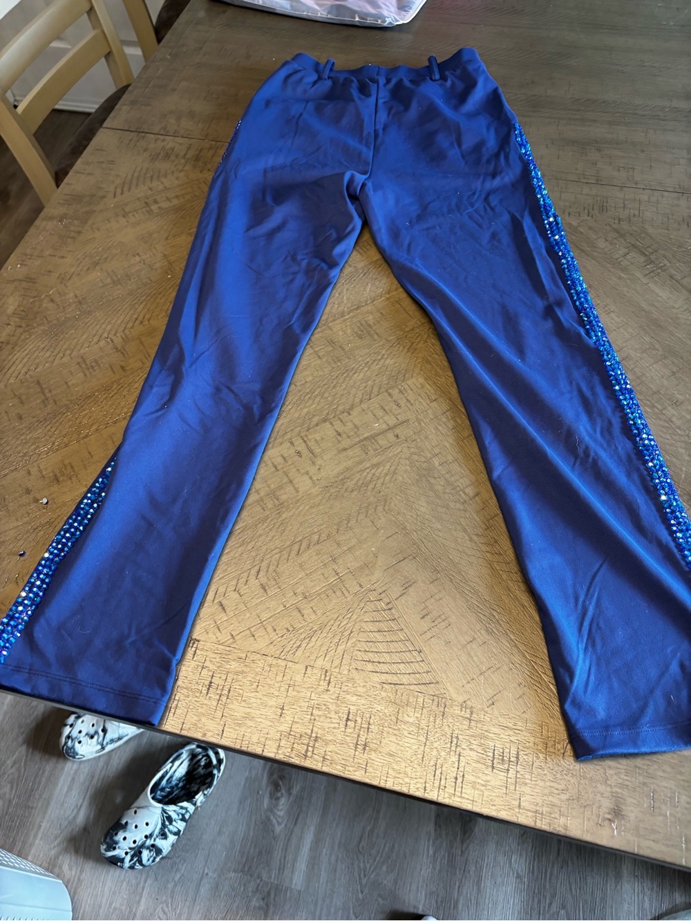 Blue boys dance pants with rhinestones